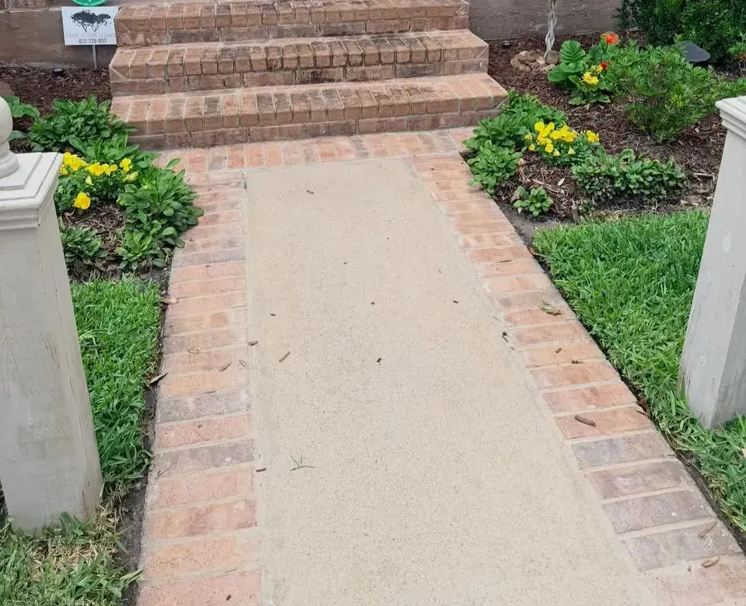 Brick steps and paver walkway